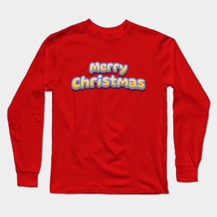 Merry Christmas Cute 3D Text Long Sleeve T-Shirt